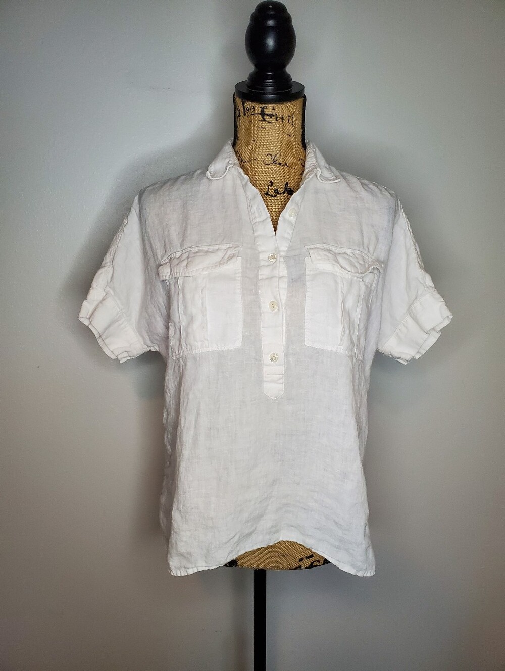 J. Crew Baird McNutt Pure Irish Linen Popover Shirt Size 2